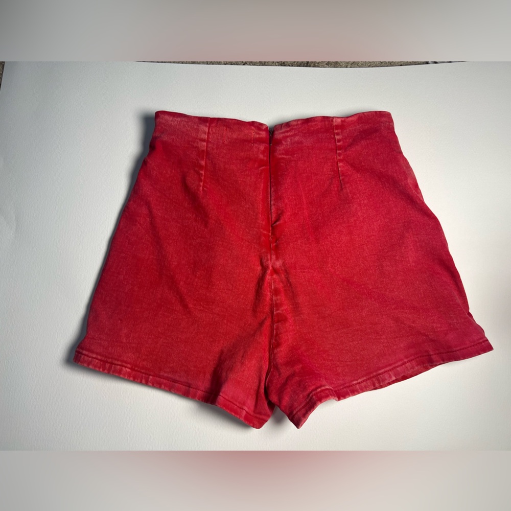 Women’s Red Casual denim Skort - Picture 4 of 5